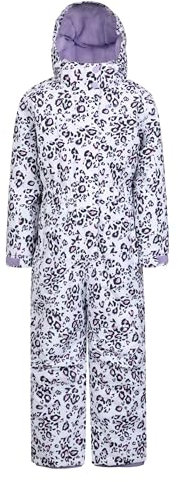 Mountain Warehouse Cloud Kids Snowsuit - Waterproof, Adjustable, One Piece Winter Jumpsuit with Taped Seams & Fleece Lining for Girls & Boys - For Rain, Ski, Winter Lilac (Printed) Kids Size 2-3 Years
