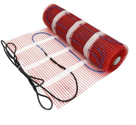 CWOQOCW Tappetino elettrico per riscaldamento a pavimento, kit di riscaldamento elettrico a pavimento, termostato digitale 220 V (50 cm x 1 m)