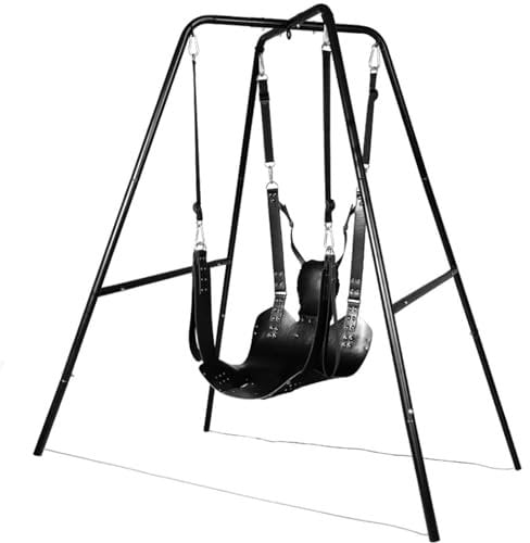 Luxus Sex Hängematte Mit Edelstahlständer Sex Schaukel Liebesschaukel Sexschaukel BDSM Bondageset Fessel Set Verstellbarer Sex Möbel Sex Swing Belastbar Bis 250kg, Sexspielzeug Für Paare Extrem Sex