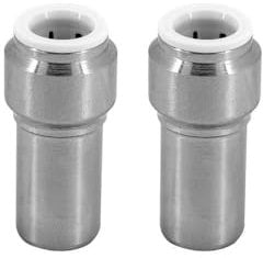 Radiator Valve 15mm x 10mm Push fit Chrome Speedfit Reducer Straight x 2