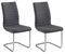 Home4You Schwingstuhl Freischwinger Esszimmerstuhl | 2er Set | Webstoff | Dunkelgrau