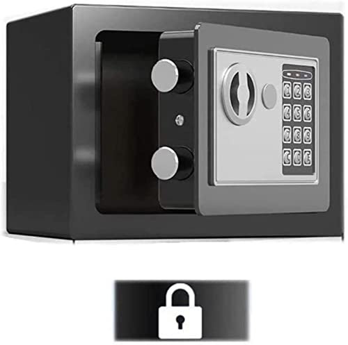 Strongbox Feuerfeste wasserdichte Tresore für Haus und Schloss, Kistenschrank, klein, 17 cm, 23 cm, 17 cm, Büro-Schließfach, für den Haushalt, zur Aufbewahrung von Bargeld, Dokumenten, offizielle