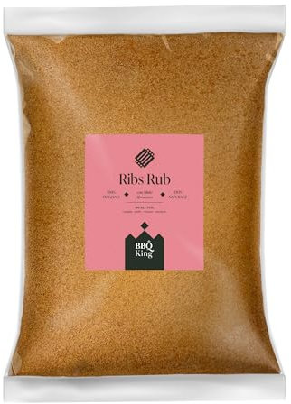 BBQ KING - Ribs Rub Confezione da 1Kg Dry Rub Bbq per Costine di Maiale Ideale per Barbecue e Grill, Set Spezie Cucina 100% Made in Italy, Miscela di Spezie per Costine (Saint Louis o Baby Back)
