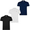S&C - Polo Hombre Manga Corta Algodón 100%, Color Liso, Estilo Casual, Cuello 3 Botones, Diseñado en España, Tejido Punto Piqué, Corte Regular, Talla Ajustada, 3 Uds Negro Blanco Marino, XL