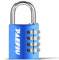 4 Stellig Vorhängeschloss Zahlenschloss, Alulegierung Schloss mit Zahlencode Solide Spindschloss, Metall Lock für Spind Fitnessstudio Werkzeugkasten (Blau)