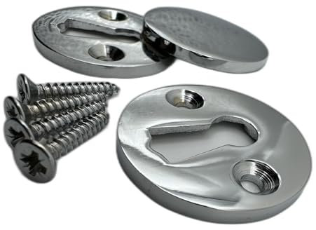 Aretro Key Hole Cover & Plate, Escutcheon, Door Lock Accessories Choice of Brass, Chrome, Stain Nickel Stainless Steel Effect (Chrome)