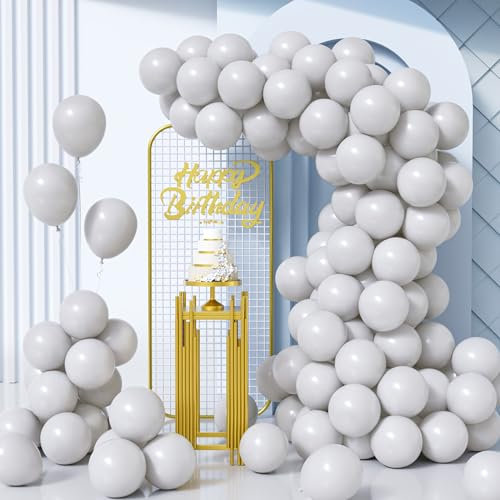 Unisun Luftballons Grau, 100Stück 10Zoll Matt Graue Latex Ballons Männer Junge Kind Brautparty Geburtstag Hochzeit Jahrestag Verlobung Valentinstag Jubiläum Abschluss Bachelor Party Dekoration