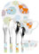 Puresigns Kindergeschirr Set mit Namensgravur - One Woody - 7-teilig, Edelstahl, Kinderbesteck