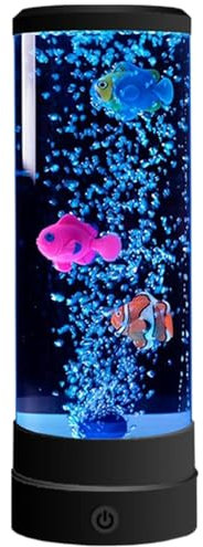 SWEETBIUTI Lampe à bulles à changement de couleur - Lampe sensorielle pour aquarium - Alimentation USB et piles - Avec télécommande - Lampe d'ambiance pour bureau, décoration d'intérieur - Noir