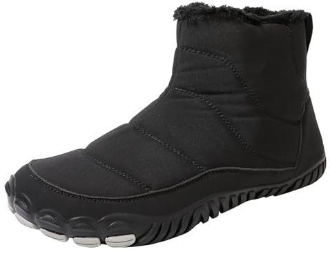 Kuiazelit Botas de nieve para mujer, zapatos sin cordones, informales, cálidas, cómodas, antideslizantes, botas de combate, botas de plataforma con forro polar de felpa, botas térmicas de invierno