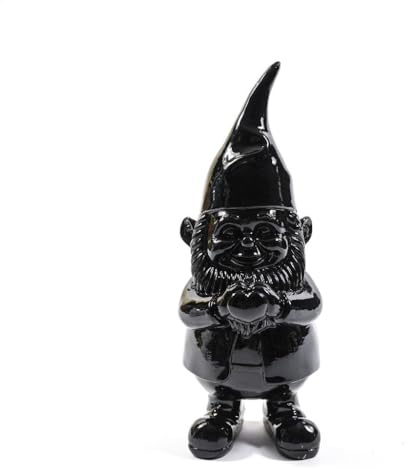Decor Space Gartenzwerg aus Kunstharz, lustig, einfarbig, Höhe 29,5 cm (schwarz)