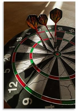 OREAUORN Darts Sport Poster auf Leinwand, ästhetisches Vintage-Poster, dekoratives Gemälde für Wohnzimmer, Schlafzimmer, 20 x 30 cm, ungerahmt, 2 Stück