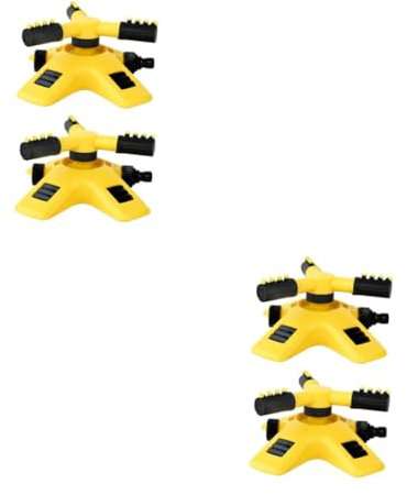 Gatuida 2 Sätze Rotationsregner Automatische Rotierende Gartensprinkler Düsen Schwimmbad Globen Anlage Belüftung Pflanzenzwiebelwasser Solar- Außen Rad Yellow Plastik 2 Stück * 2