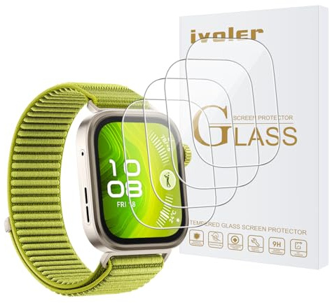 iVoler 4 Pezzi Vetro Temperato per Huawei Watch Fit 4 PRO, Pellicola Protettiva Protezione Schermo Anti Graffio, Durezza 9H, Anti-Impronte, HD Chiaro, Senza Bolle