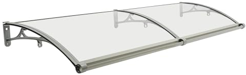Porta di casa con arco a pioggia, in policarbonato, per porta di casa, in alluminio, con lavello, per balconi, tetti, cortili, garage, 200 x 60 cm