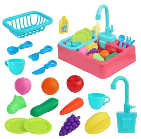 ETUCYNG Wasserspiel-Tisch, Spülen-Spielzeug Für Kinderküche, Wasserspiel Tisch Mit Lernspielen Für Kinder 1-3 Jahre Mädchen Kindergarten Vorschule Innenbereich
