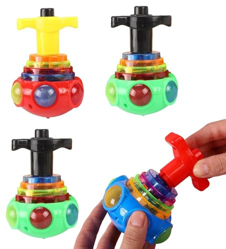 Top - Musical Gyro Spinner, leuchtendes LED-Flitzer-Spielzeug, leuchtendes UFO-Design, Spin Spin für Weihnachtsfeiern, Kinder