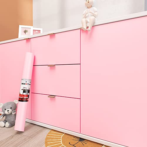 Decotalk Tapete Selbstklebend Hellrosa 30X300cm Klebefolie Möbel Hellrosa Klebefolie Rosa Matt Möbelfolie Selbstklebend Folie für Möbel Mädchen Schlafzimmer Wohnzimmer Schrankfolien Dekorfolie