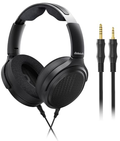 FiiO JT7 Over-Ear Planar Magnetic Headphones, 95x86mm Planar Driver, 3µm Ultra-Thin Diaphragm, Foldable Lightweight Design, Detachable 4.4mm/3.5mm Cable for Audiophiles (Black)