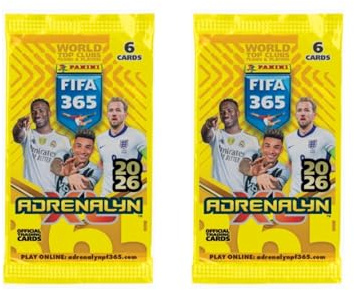 2X PANINI FIFA 365 2025/2026 Adrenalyn XL Booster mit je 6 Karten | Fußball Trading Cards Road to FIFA World Cup 2026™ + HeartGlobal® Versandschutz