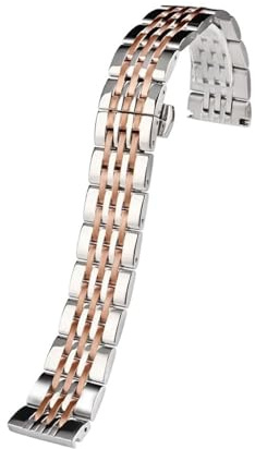 CIEMJSYNF Compatible With Armani Watch Strap AR-1945/AR-1863 AR1648 Stainless Steel Watchband For Men's Folding Clasp Solid Bracelet 22mm(Rose Gold)