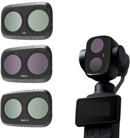 Set di filtri magnetici ND e CPL per DJI Osmo Pocket 4 Pro, Black Mist GND8-GND16, kit di filtri notturni in vetro ottico (3 pezzi [CPL-BLACK-1/4-VND2-5])