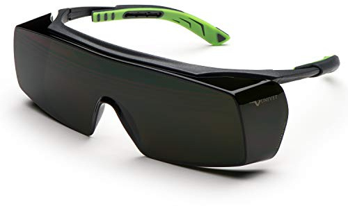 Univet 5X7.01.11.50 Überbrille 5X7 mit grünem IR5 Glas in dunkelgrau