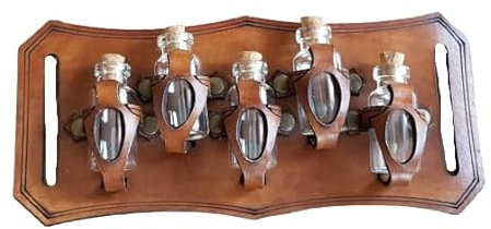 Belt Potion holder with five bottles. (Brown)