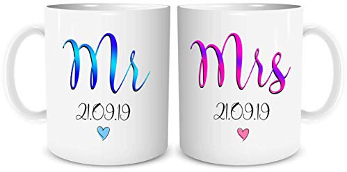 Mr et Mme Cadeau Personnalisé Couples Tasse Set Cadeau Mariage Mr et Mme Tasses Mr Tasse Mrs Tasse Mr et Mme Tasse Ensemble Nuptiale Cadeau WSDMUG1402