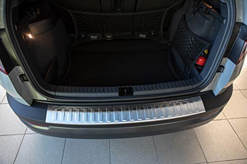 tuning-art L341 Edelstahl Ladekantenschutz passend für Skoda Karoq 2017-2021, Farbe:Silber