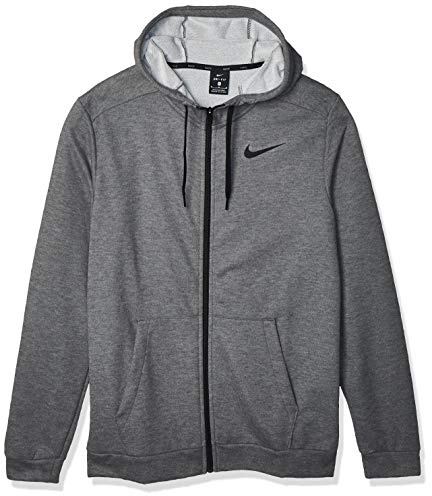 Nike Herren Hoodie mit Durchgehendem Reißverschluss Dry Fleece, Charcoal Heather/Black, L, CJ4317-071
