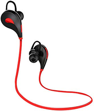 Bluetooth Sports Earphones for Xiaomi Redmi Note 6A Smartphone Wireless Sound Button Hands In-Ear Kit Univer (Red)