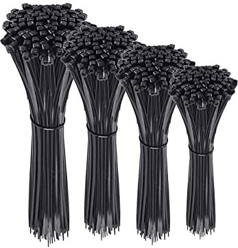 Alaskaprint 500er Kabelbinder Schwarz set Hitzebeständig Kabelbinder extra stark - UV Beständig lang in 4 Größen: 100/150/200/300 mm