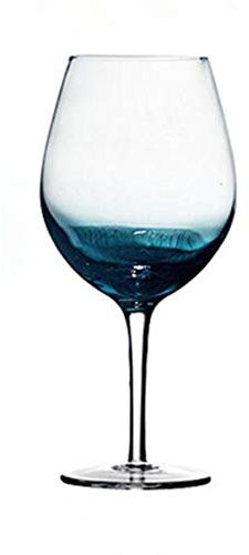 Copas de vino de cristal azul degradado, 100% sin plomo, cristal agrietado, copas de vino tinto