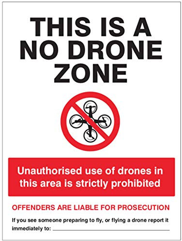 Sicherheitsschild No Drone Zone, starr, PVC