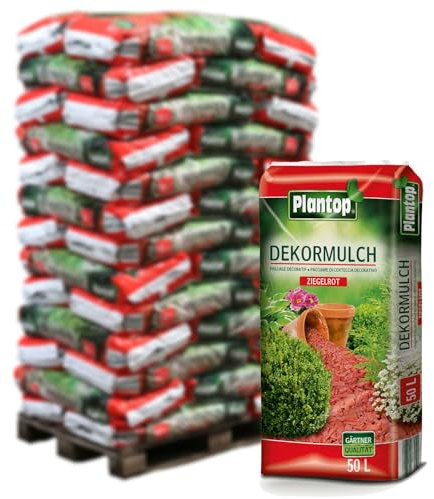 Pflanzen Kölle Plantop Dekormulch Ziegelrot, 1950 l gesamt, 39 Sack á 50 Liter