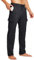 WILLIT Herren Baumwolle Yogahose Cargo Sweathosen offener Boden Jogginghose gerader Passform Laufschuhe lässige sportliche Hosen mit Taschen schwarz L