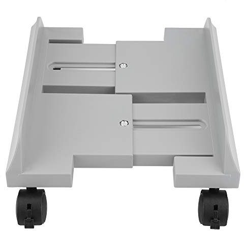 Supporto per CPU, Supporto per Computer Portatile con Ruote, Rack di Archiviazione Desktop Rimovibile con Carrello Porta PC Regolabile con Freno(bianco)