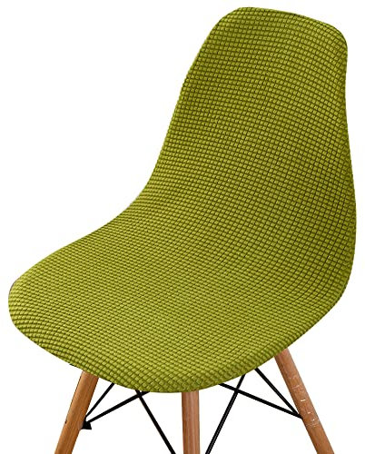 Highdi Cord-Jacquard Schalenstuhl Bezug, Stuhlbezug 2/4/6 er Set Stuhlbezüge Stretch Esszimmerstühle Bezug Moderne Elastischer Stuhlhussen Abnehmbar Waschbar Küchenstühle Husse (Senfgrün,4 PCS)