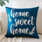 JOTOM Kissenbezug Home Sweet Home Brief Dekorativ Kissenhülle Haus Dekokissen für Haus Schlafzimmer Sofa Stuhl Bett Garten 45X45cm (Hellblau)