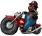 LaBelleHome Cooler Maulwurf Gartenzwerg auf einem Motorrad Höhe 26 cm Breite 31 cm Gartendekoration