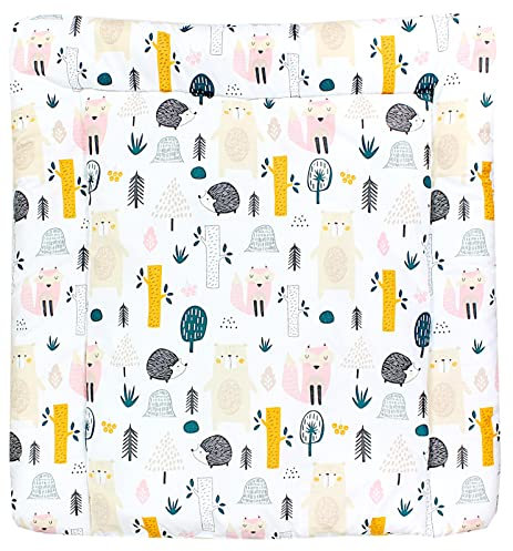 TupTam Matelas à Langer à Motifs pour Bebe Filles et Garçons, Forêt Animaux, 75 x 85 cm