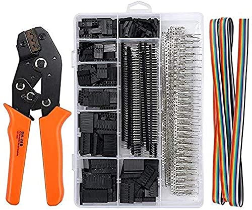 Abisolierzange, SN28B Ratschen-Crimpzange 2,54/2,8/3,0/3,96/4,8 Stecker-Federklemme + 330 Stück Ratschenklemmen-Draht-Crimper-Piler