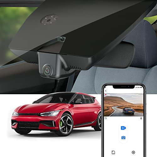Fitcamx Dashcam 4K Kompatibel mit Kia EV6 GT GT-Line Light Wind 2022 2023 2024 2025, OEM Frontkamera 2160P UHD Video WiFi, G-Sensor, Loop-Aufnahm, Nachtsicht, WDR Dash Cam, Plug & Play, mit 64GB Karte