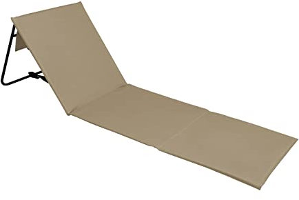 Totò Piccinni Materassino Telo Lettino Mare salvaspazio con schienale poggiaschiena e tracolla per trasporto (Beige)