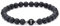 Gualiy Perlen Armband Frauen, 6mm Lavastein Armband mit Buchstabe T, Elastisches Herren Armband 17CM