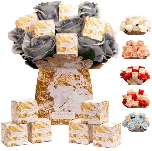 LoveableTreats Bouquet de bougies | Cadeaux de luxe pour maman | Cadeaux pour femme | Cadeaux d'anniversaire | Cadeaux d'anniversaire | Cadeau d'anniversaire (bleu nuit)