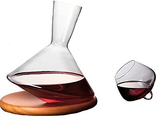 decantatore di whisky Decanter for vino, tappo di sughero, caraffa for vino in vetro di cristallo, 100% fatto a mano, caraffa for vino con aerazione in vetro, set decanter for liquori Waker