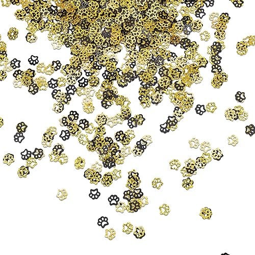 VIKY® Hund Geburtstag Konfetti Gold,500 Stück Hunde Confetti Tischdeko Geburtstag, Streudeko Geburtstag,Glitzer Konfetti Hundepfote für Kindergeburtstag Junge Mädchen, Hunde Party Birthday Decorations