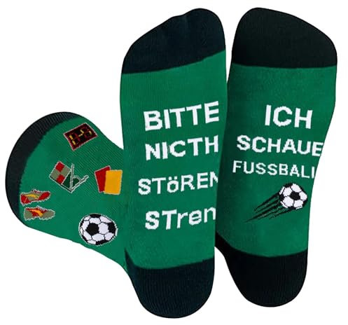 ZYXTLY Witzige Geschenke für Männer fussball geschenke jungen Fußball Geschenke für Jungs Damen Weihnachts Geburtstag,Lustige Socken mit Spruch Bitte Nicht Stören Ich Schaue Fussball Socken Kinder